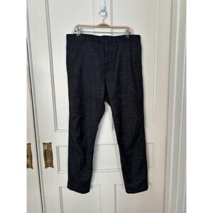 Lanvin Heathered Wool Bike Trousers Mens Size 38x31 Black White Designer Preppy